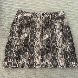 Zara Snakeskin Denim Skirt Size S